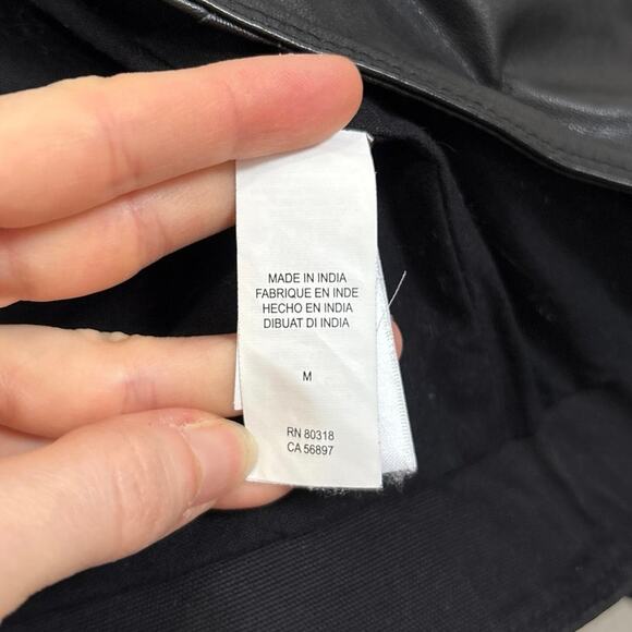 Lucky Brand Leather Moto Jacket Women’s M Goat Leather Cotton Blend Biker Style - Picture 8 of 10